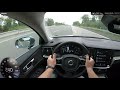 Volvo V60 T5 (2019) on German Autobahn - POV Top Speed Drive