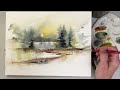 A Misty Forest Scene - Loose Watercolour Demonstration | Spontaneous Painting | Watercolour Textures