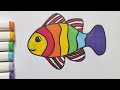 How to draw an easy and beautiful fish for kids and Toddlers // drawing and painting a fish