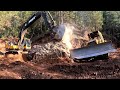 Caterpillar D7g Bulldozer And Excavator Removes Giant Block Rock~Dev Kaya Çıkartma Operasyonu #cat