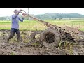 Tractor Iron Wheels,, Roda Besi Di Pasang Pelampung, Traktor Sawah Singkal Lahan Berjerami