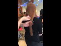 Long virgin ponytail cut off