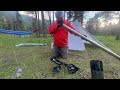 Lite Outdoors titanium backpacking barrel stove in an Argali tent. Silent setup. Asmr