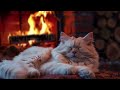 Golden Cat's Snoring - Purring Tranquil Sounds & Crackling Fire for Ultimate Relaxation Ambience