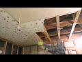 Removing Attic Floor Boards, Old Insulation and Ceiling - Bedroom Remodel