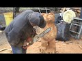 Bear Chainsaw Carving Tutorial with Chainsaw Dave USA. Surprise Ending!!!
