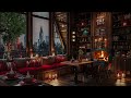 Cozy Cafe with Fireplace and Modern City Views | Bossa Nova Jazz Music is Smooth and Relaxing