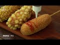 Famous Korean Cheese Corn Dog Recipe :: Myungrang Hot Dog Recipe :: Korean Street Food