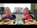 Twins try salad