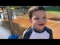 SHARK CHASE AT THE SPLASH PAD! BABY SHARK SONG FOR KIDS PRETEND PLAY with Caleb!