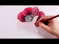 How To Draw A Poppy With Colored Pencils