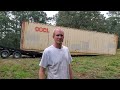 Hydraulic Tilt Shipping Container Trailer In Action