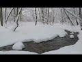 4K Snowy River - Relaxing Winter Video & Nature Sounds - Forest Snow - Ultra HD - 2160p