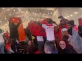 فرحة الطلبة المغاربة  بدولة بولندا العاصمة وارساو بفوز المنتخب المغربي  على اسبانيا