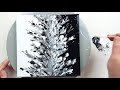 (415) Black & White | Plastic wrap smash | Fluid Acrylic Pouring for beginners | Designer Gemma77