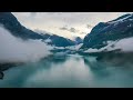 Vista del horizonteen Noruega - Película de relajación 4K - Música relajante pacífica
