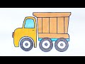 Cách vẽ xe ô tô tải chở hàng - Vẽ tranh đơn giản cho các bé phần 53