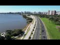 sobrevoando o parque o Estadio Beira Rio e a orla de POA