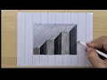 easy 3d drawing on paper stairs 3डी चित्र 3 boyutlu çizimler