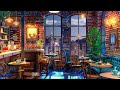 4K Relaxing Coffee Shop Ambience with Smooth Piano Jazz Music for Study, Work, and Relaxation