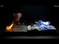 Frost Salamander Battles Knights | Diorama