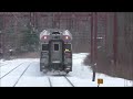 NJ Transit HD 60fps: Snowy Morristown Line Evening Action @ South Orange (3/15/17)