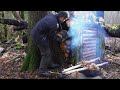 Winter Camping  - in SNOW Storm and RING Weather - BUILDING a Warm Bushcraft Shelter