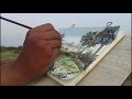 Watercolor Painting || palm trees in watercolor #watercolor