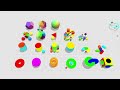 4D Toys: a box of four-dimensional toys, and how objects bounce and roll in 4D