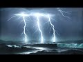 Windstorm At Sea Heavy Rain Sea Sounds For Sleep & Study | Ambient Noise