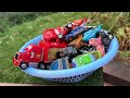 Clean up muddy minicars & disney pixar car convoys! Play in the garden