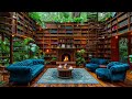Fireplace Sounds & Warm Jazz Music in Cozy Cafe Ambience 🔥 Relaxing Jazz Instrumental Music