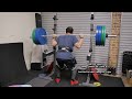 JumpTraining Vlog - HighBarSquat 125kg 275lbs x10, 140kg x4,  Clean pulls, SSB GM 65kg x10 - 18May22