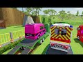 ALL POLICE CARS & AMBULANCE EMERGENCY VEHICLES TRANSPORTING WITH TRUCKS ! Farming Simulator 22