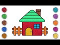 How to Draw House and Color for Kids - Coloring and Drawing for kids
