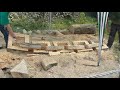 Chainsaw sculpture - making a link chain from a single log