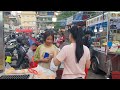 Cambodian Street Food Market Tour - Tasty Yummy Yellow Pancake, Spring Rolls, Fried Short Noodles