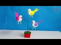 Sparrows out of egg shell craft - Egg shell craft ideas | Birds with egg shell | bird craft making