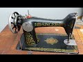 1921 Singer Redeye 66 Treadle sewing machine demo.