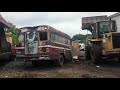 How to crush  an old school bus at our salvage yard, part#1