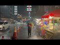 4K HDR // Night Heavy Rain in Bangkok's Chinatown 2022 | Binaural Rain Sounds | Thailand #ASMR