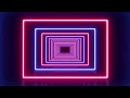 Neon Light Effect Rectangular Tunnel Abstract Glow Particles Background Loop
