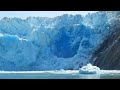 Massive Glacier Calving creating huge blue ice wall - Great event worth watching