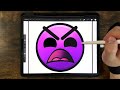 Drawing All GEOMETRY DASH Difficulty Faces / How to draw GEOMETRY DASH