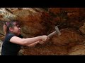 Solo Survival Camping, Chisel Rocks To Build A Warm Bushcraft Shelter in The Rain Forest - Part 1
