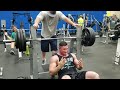 Incline bench press 365 for (assisted) 8 repetitions