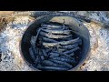 Making charcoal for biochar with a Dutch oven