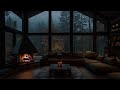 Cosy Porch With Fireplace And Rain Falling Covers Night Forest - Come & Take A Rest