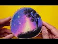Alone Tree In The Starry Night Painting | ASMR ART