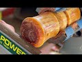 Bill Melton's Turn and burn |Turning a fatwood handle | Michigan gold fatwood | Pure resin fatwood.